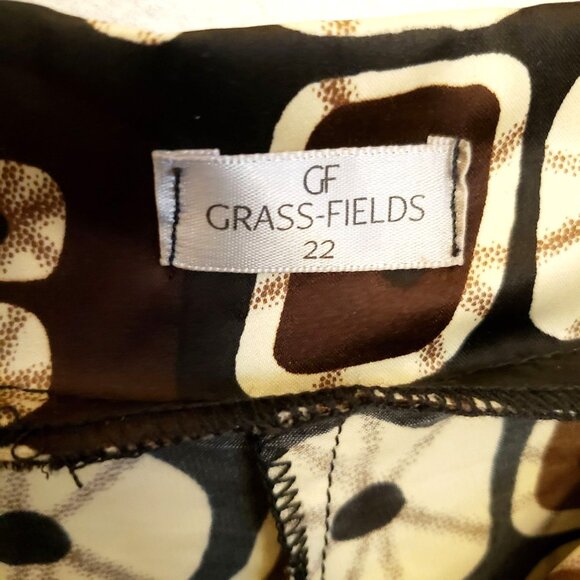 Grass-fields African Mixed Print Plus Size Pants  Side Zip Pockets US Sz 18* EUC - Picture 6 of 11